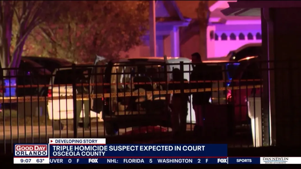 Crime scene in Osceola County after a triple homicide.