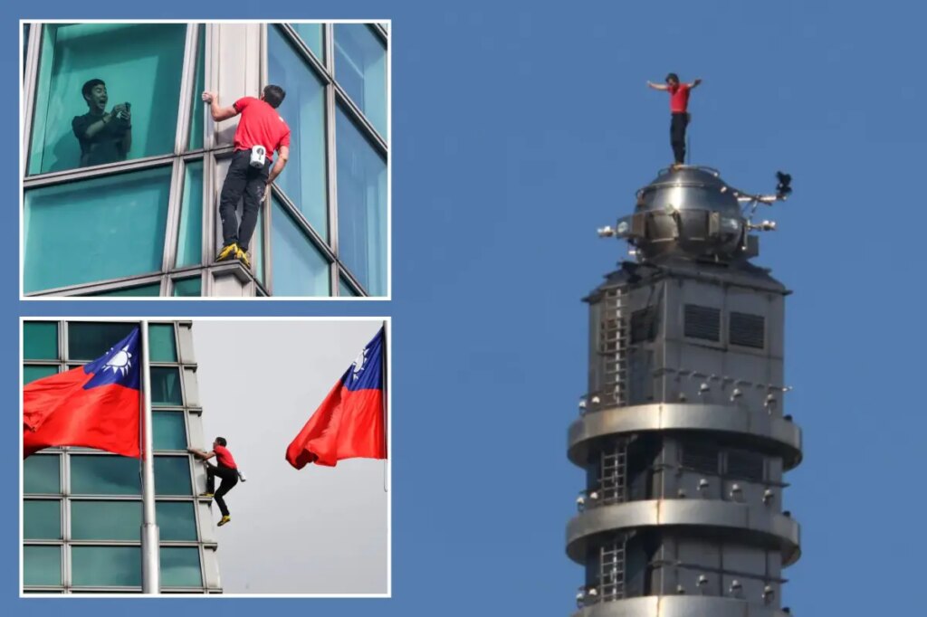 Rock climber Alex Honnold reaches top of Taipei 101 skyscraper without ropes during Netflix’s ‘Skyscraper Live’