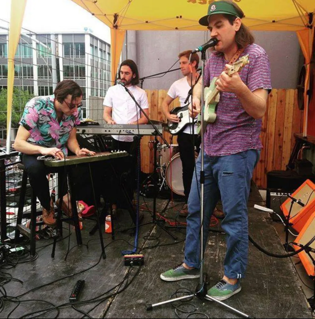 Austin Leonard Jones performing with his band.