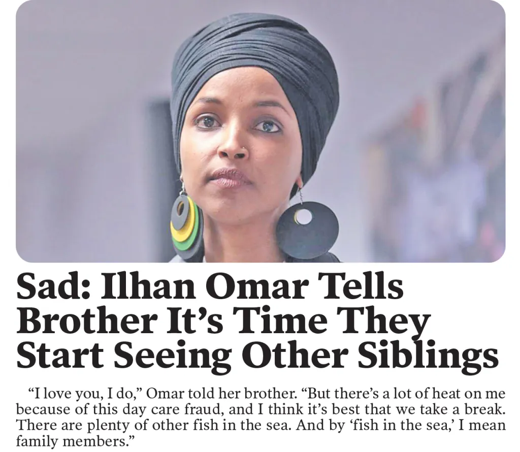 Babylon Bee article about Ilhan Omar.