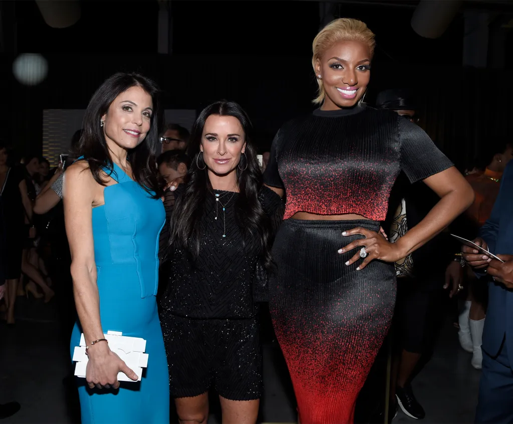 Bethenny Frankel, Kyle Richards, and Nene Leakes posing together.