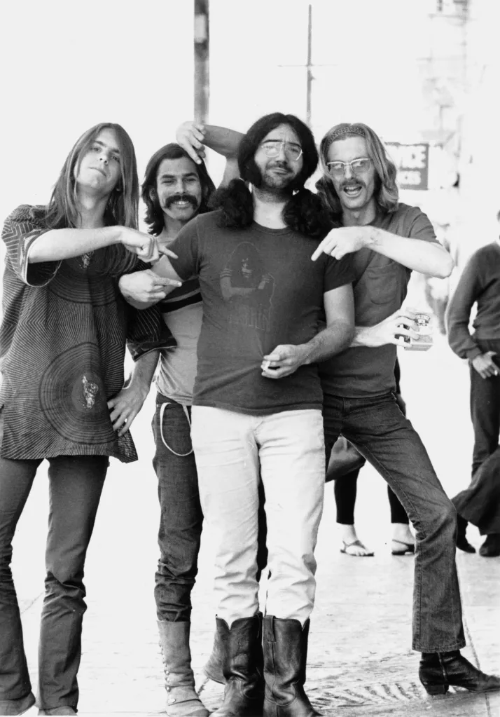 Bob Weir, Bill Kreutzmann, Jerry Garcia, Phil Lesh of the rock and roll group 
