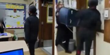 Video captures Detroit student allegedly wielding box cutter in classroom chase as teacher intervenes