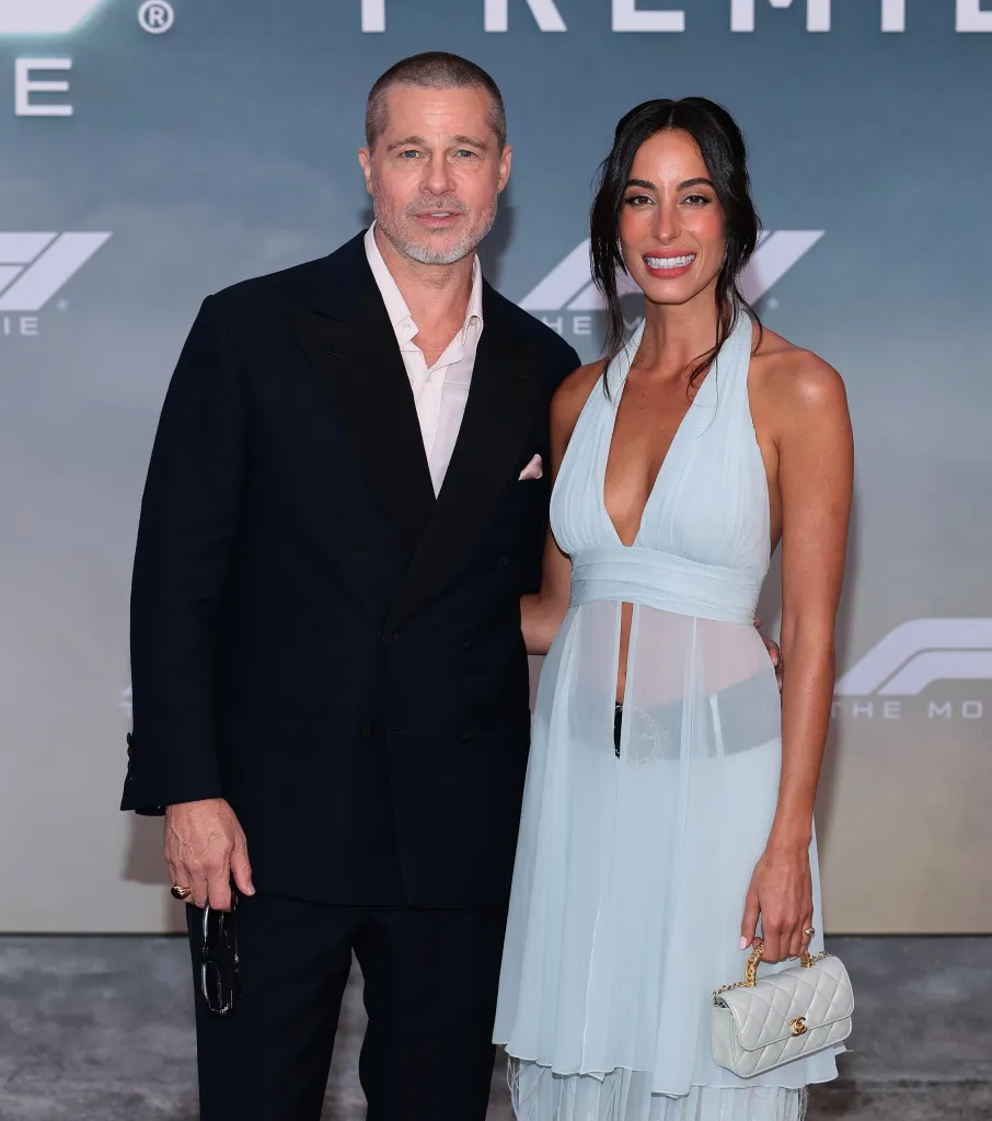 Brad Pitt and Ines de Ramon posing at the 