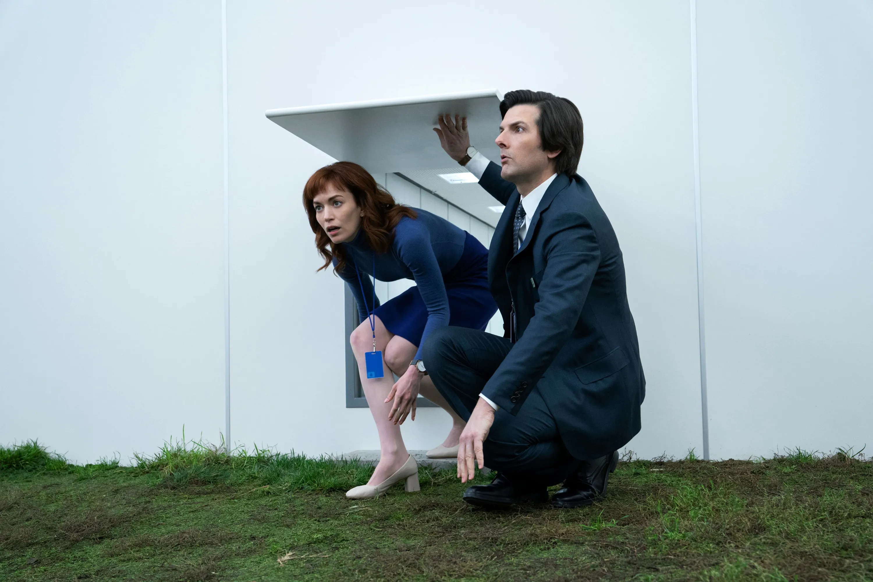 Britt Lower and Adam Scott in 