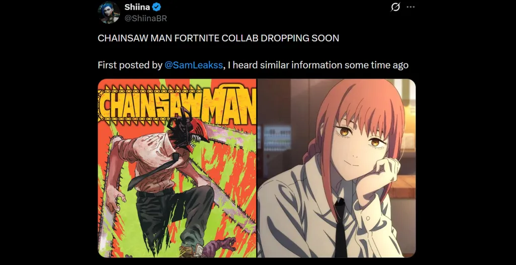 Chainsaw Man Fortnite Collaboration Leak