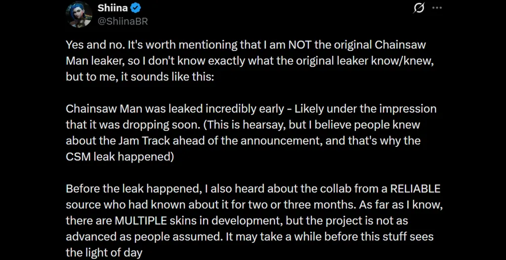 Chainsaw Man Fortnite Update