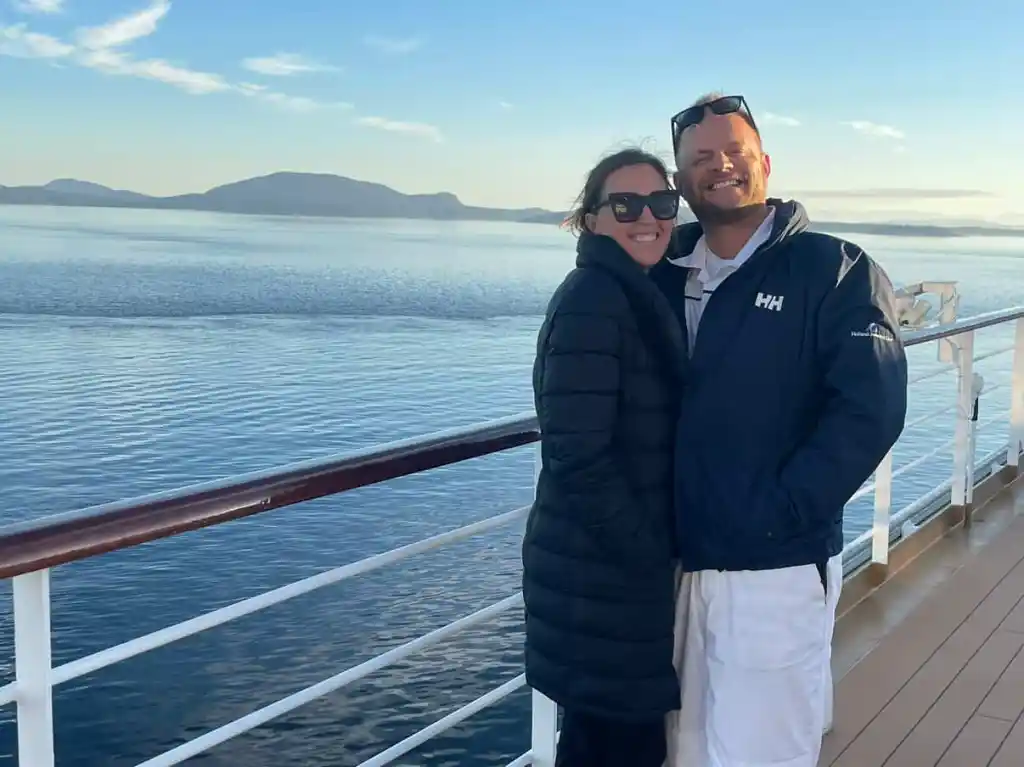 Mollie Finlon, pictured with her husband, says a simple booking trick can help passengers get a better cabin.