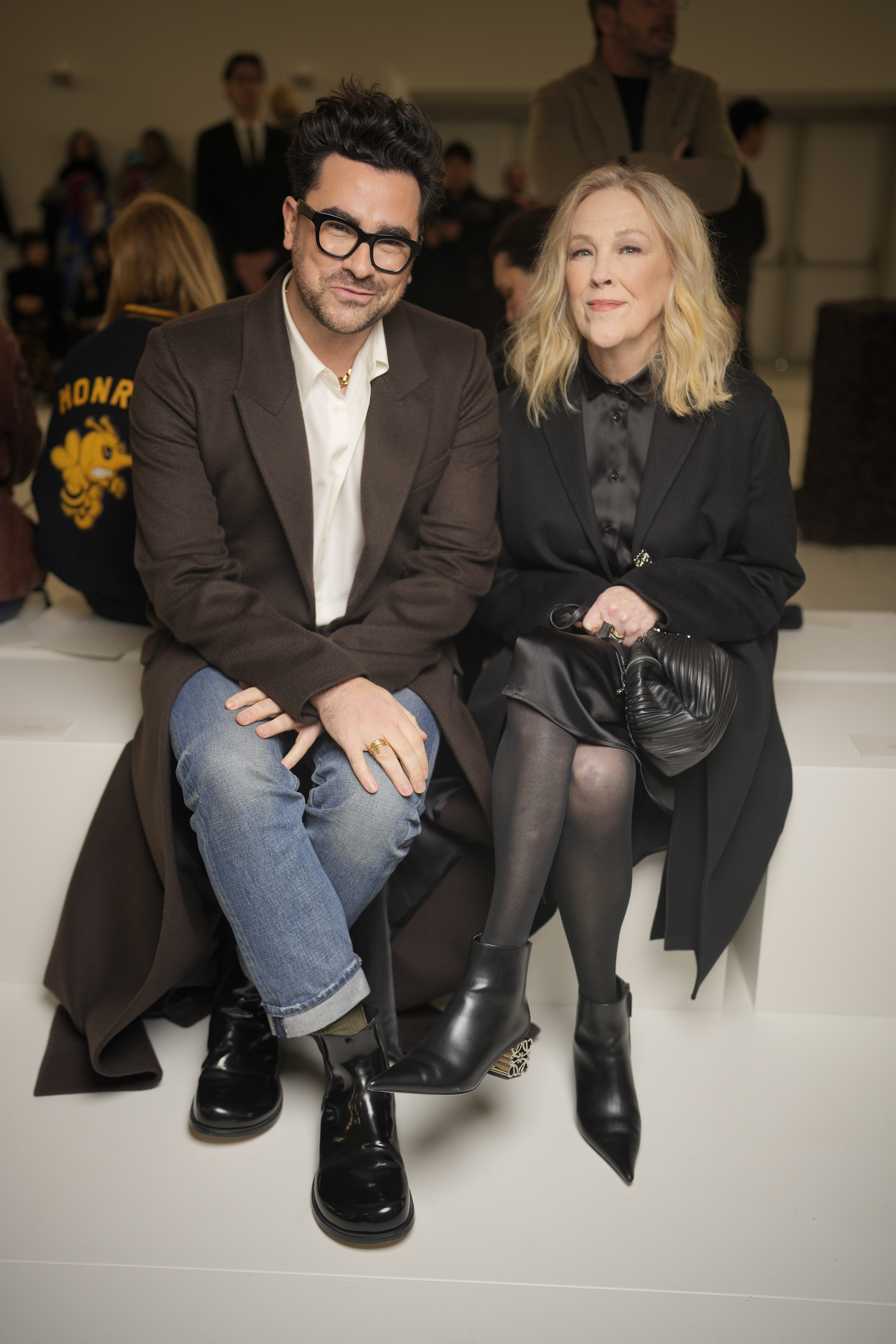 Dan Levy and Catherine O'Hara at the Loewe Fall 2023 Ready To Wear Runway Show.