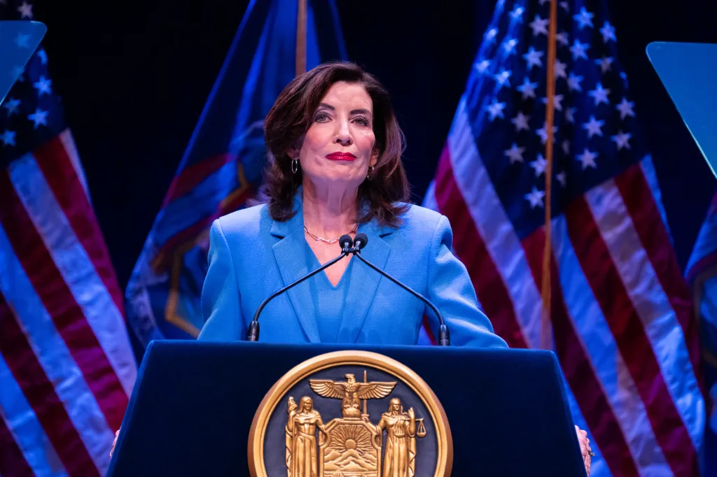 Governor Kathy Hochul delivering the 2026 State of the State Address.