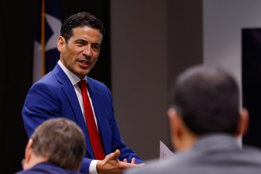 Defense attorney Nico LaHood delivers a closing statement.