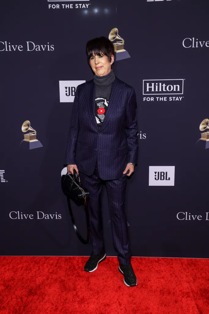 Diane Warren arrives at the Pre-Grammy Gala held at The Beverly Hilton on February 4, 2023.