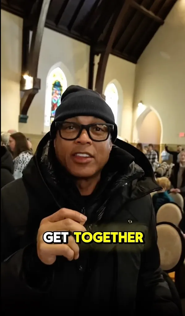 Don Lemon filming himself inside a church during a protest.