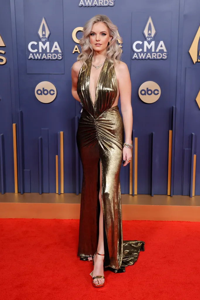 Karley Scott Collins attends The 58th Annual CMA Awards.