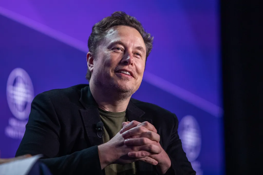 Elon Musk speaking at the Milken Institute's Global Conference.