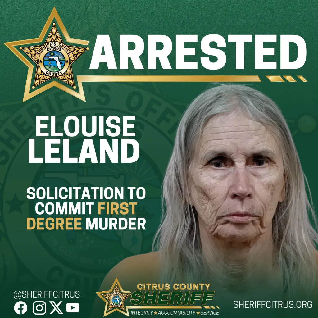 Mugshot of Elouise Leland, arrested for solicitation to commit first-degree murder.