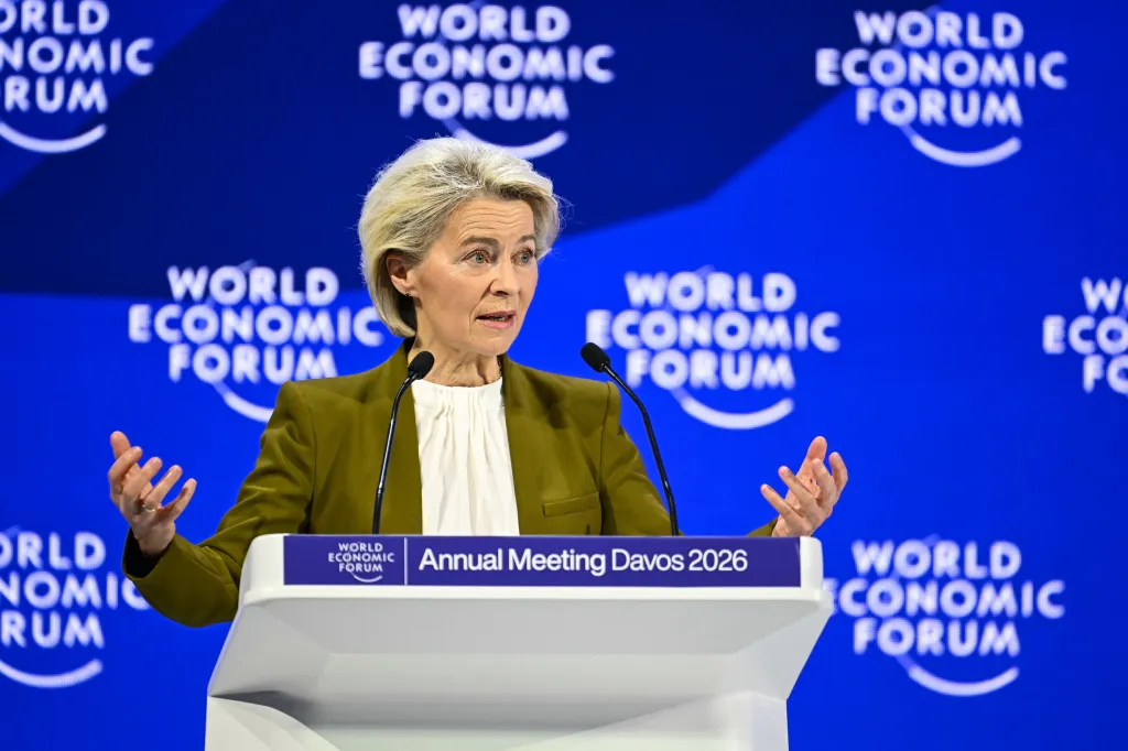 Ursula von der Leyen speaking at the World Economic Forum 2026.