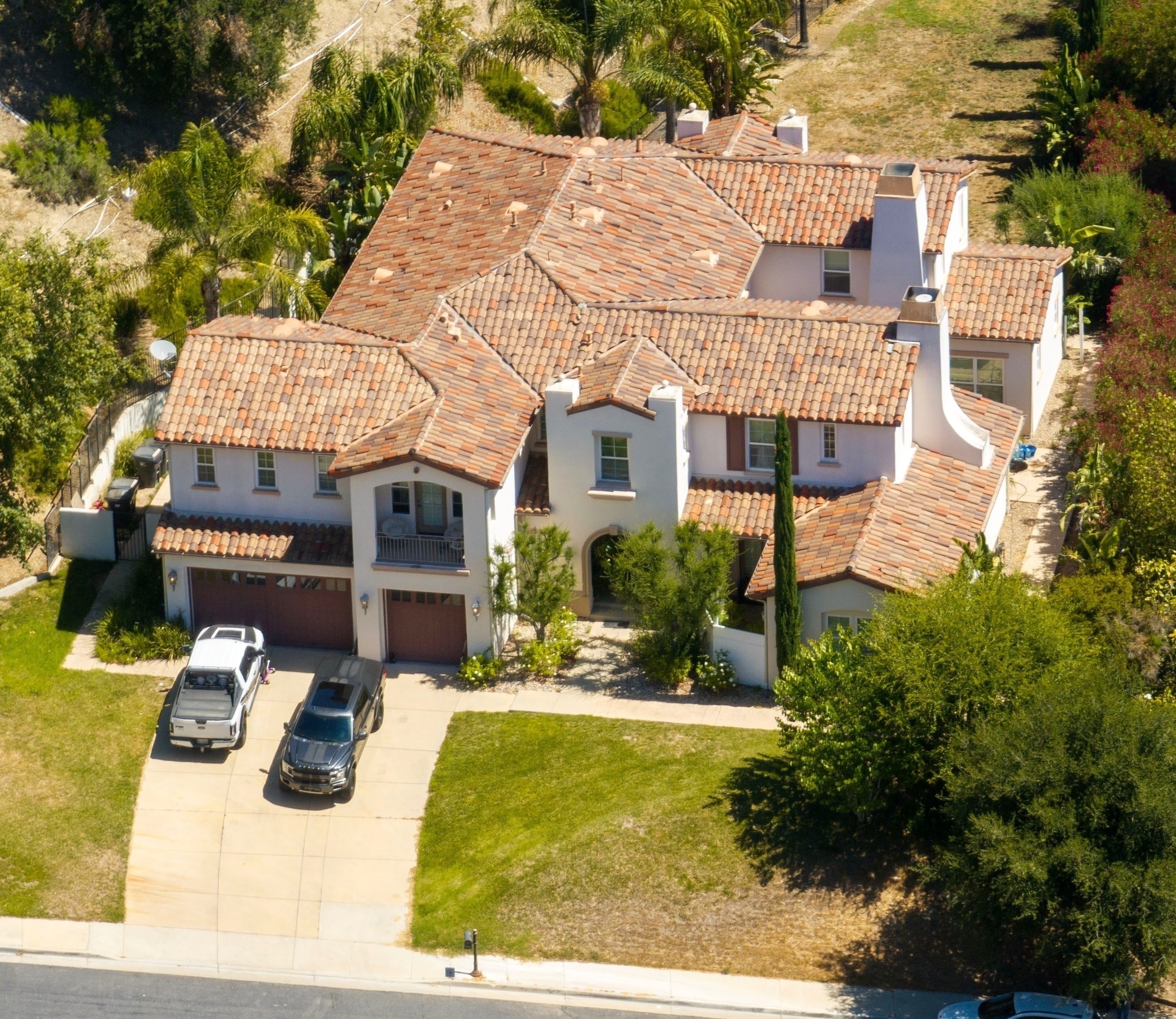Aerial view of the Calabasas family mansion.