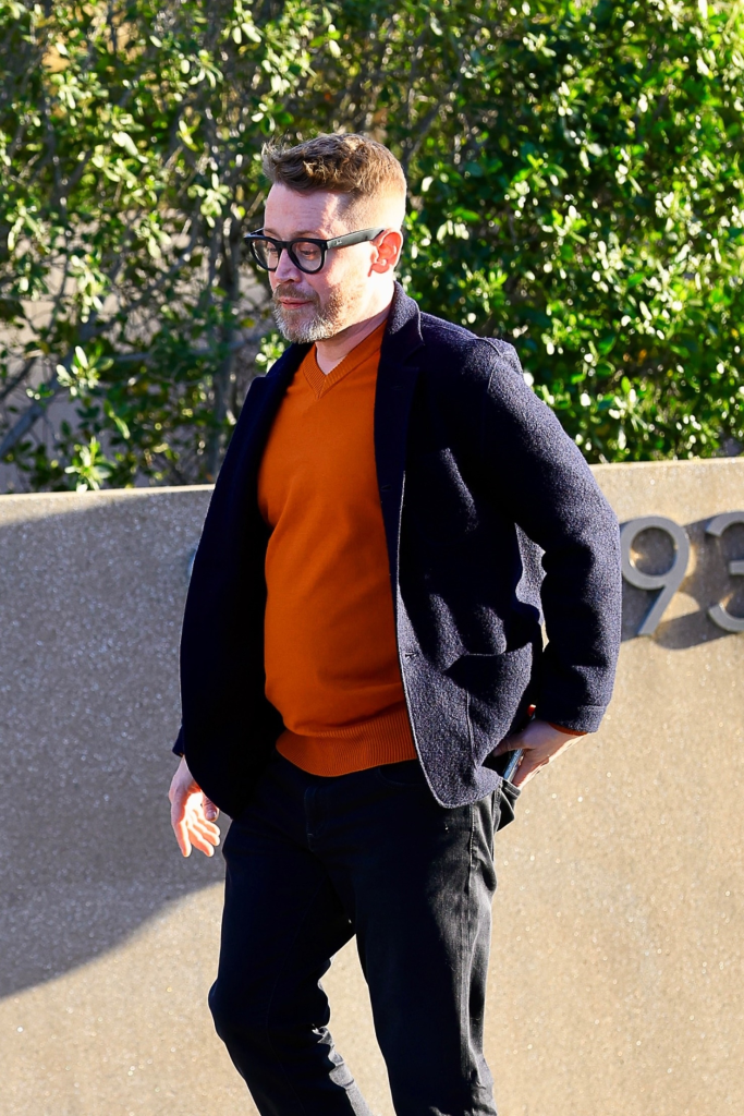 Macaulay Culkin leaving a meeting at UTA in Beverly Hills.