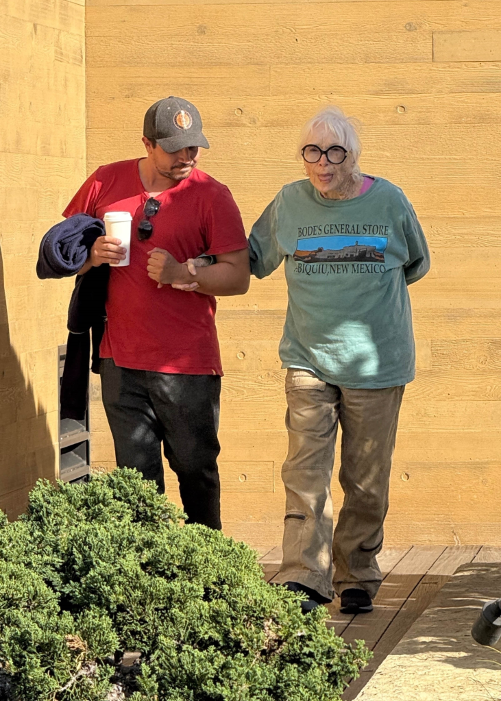Shirley MacLaine being assisted back to her ride after lunch at Nobu.