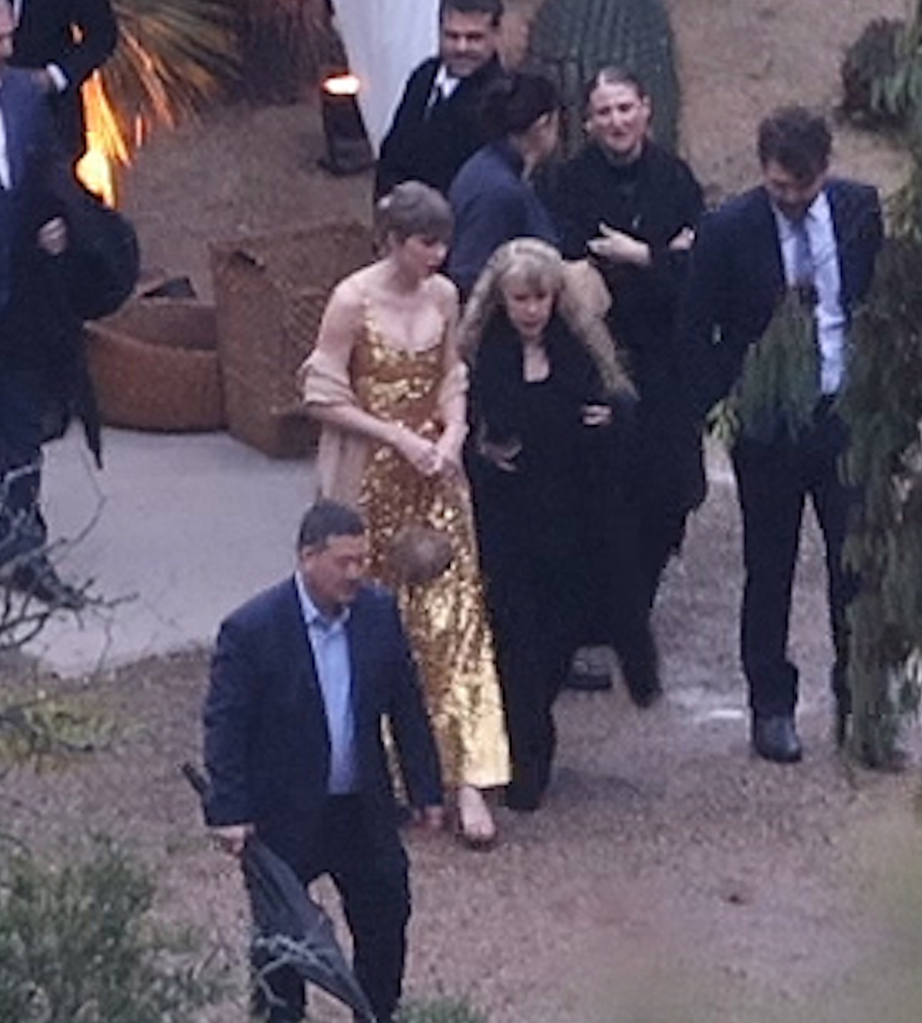 Taylor Swift, Este Haim, and Stevie Nicks at Este Haim's New Year's Eve wedding in Ojai, California.