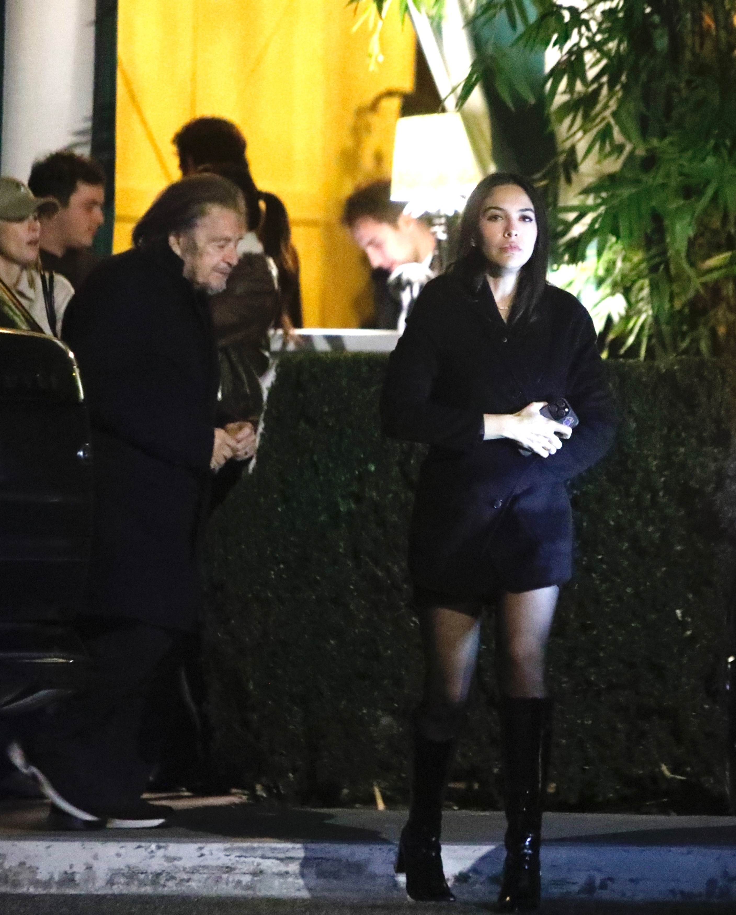 Al Pacino and Noor Alfallah on a date night at San Vicente Bungalows.