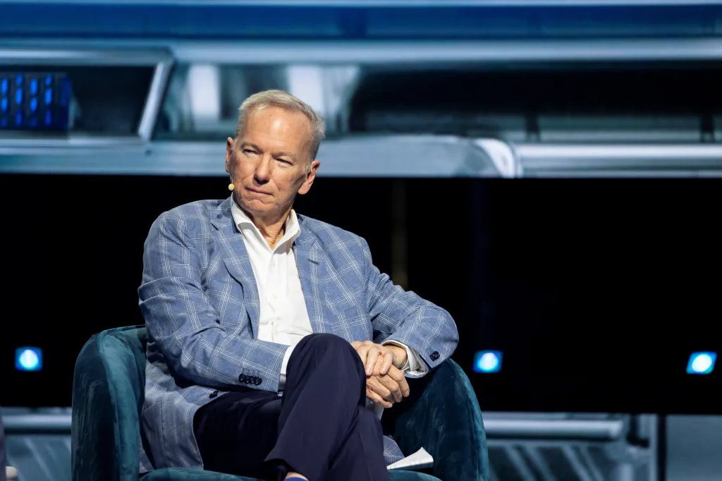 Eric Schmidt speaking at the America Business Forum.