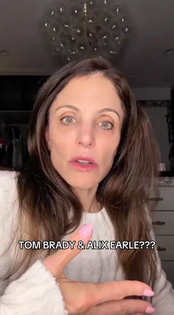 Bethenny Frankel with a surprised expression and text