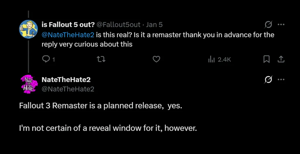 Fallout 3 Remaster Leak