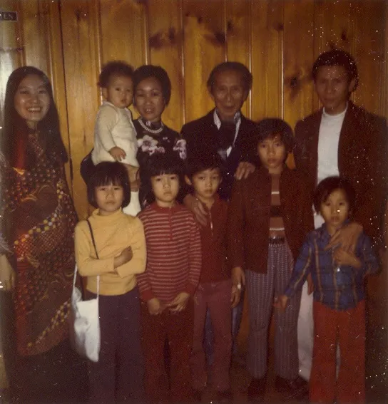A photo of the Phi family in the mid-1970s, shortly after arriving in Minneapolis from Vietnam.