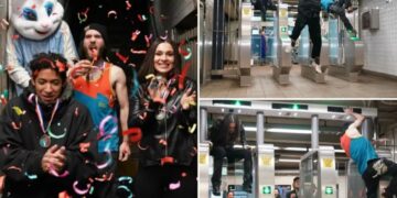 Pole dancer, rock climber, parkour athlete bum rush new ‘insane’ NYC subway turnstiles in ‘Fare Evasion Olympics’