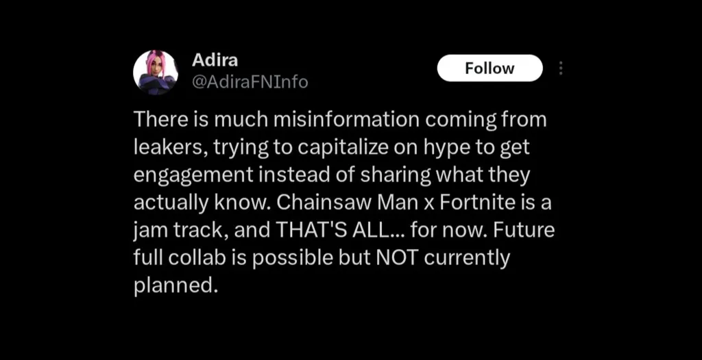 Fortnite Chainsaw Man Cancelled