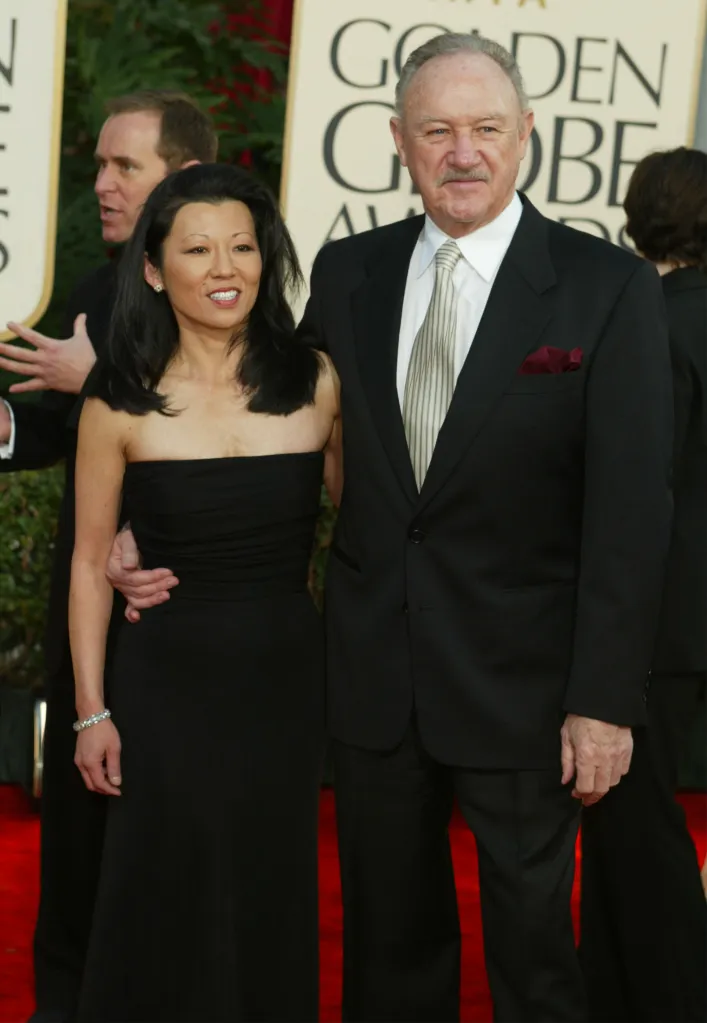 Gene Hackman and his wife Betsy Arakawa on the red carpet at the Golden Globe Awards.