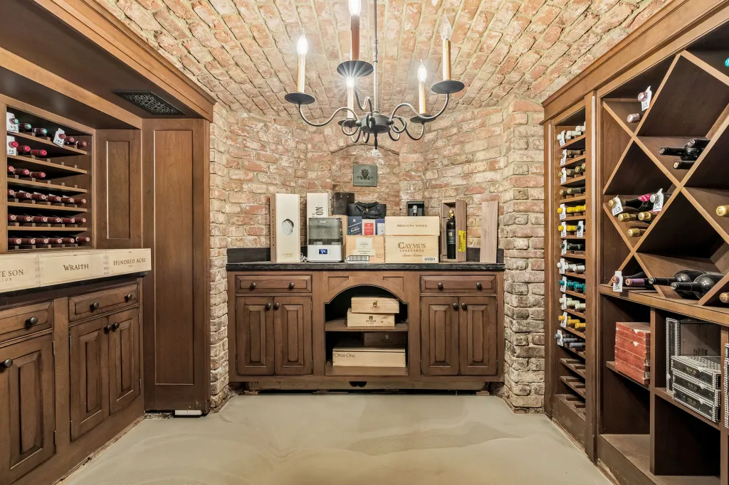 A wine cellar offers tons of space for storage.