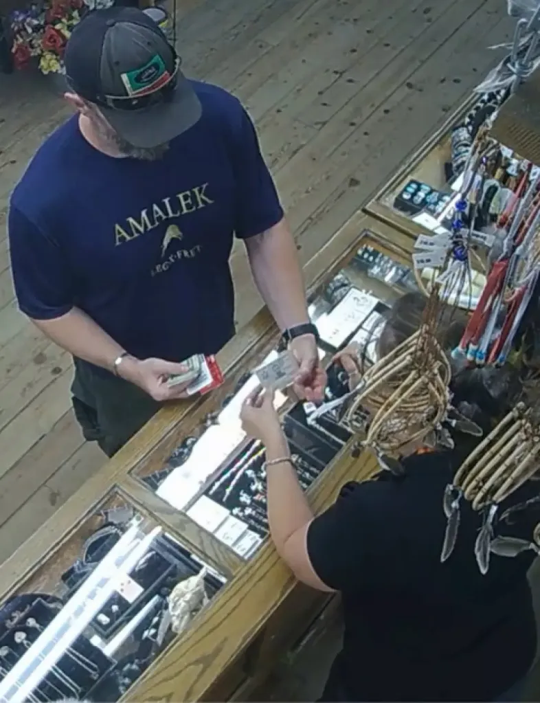 Gregory Vandenberg buying heavy-duty fireworks.