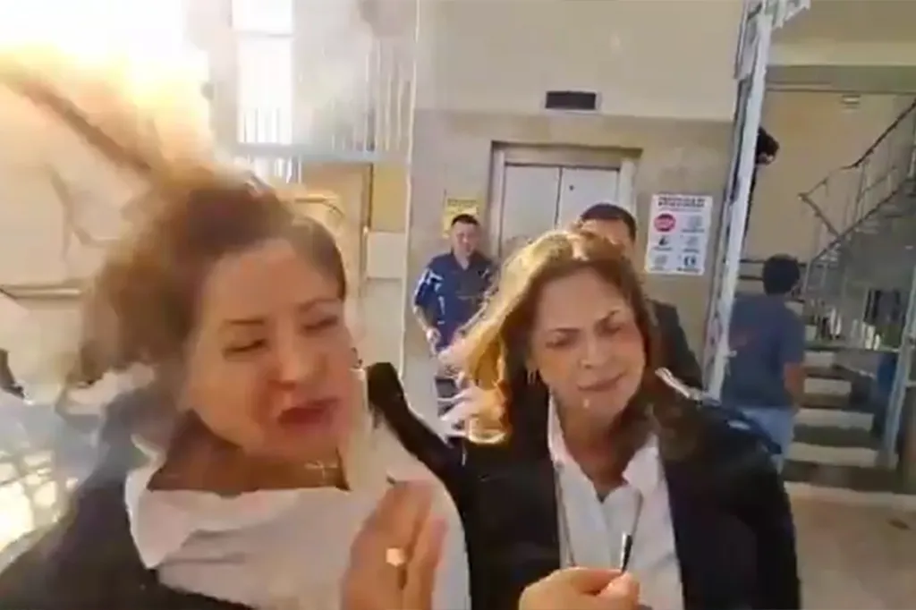 They hurl an explosive device at opposition congressmen in the basement of Congress, while they awaited the ordinary session called by the majority of congressmen. 