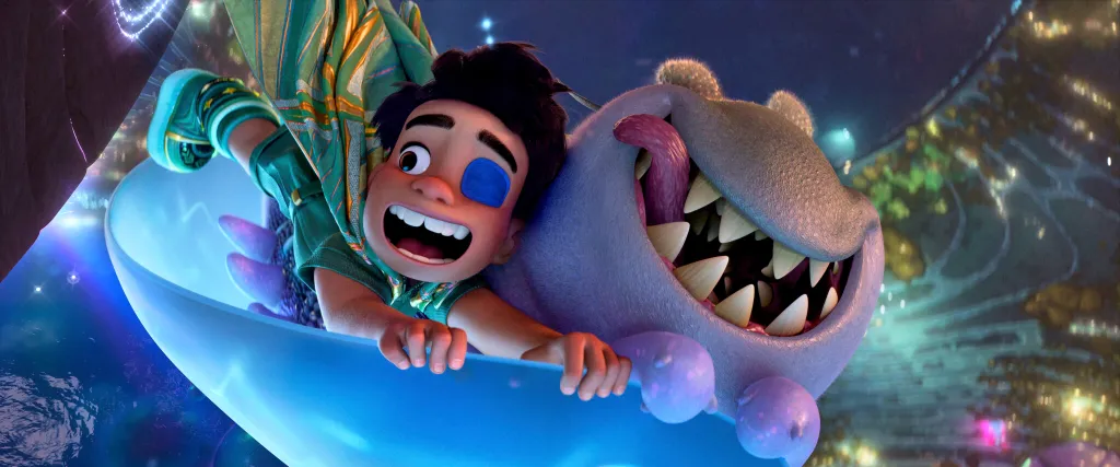 Illustration of Elio and Glordon in a scene from