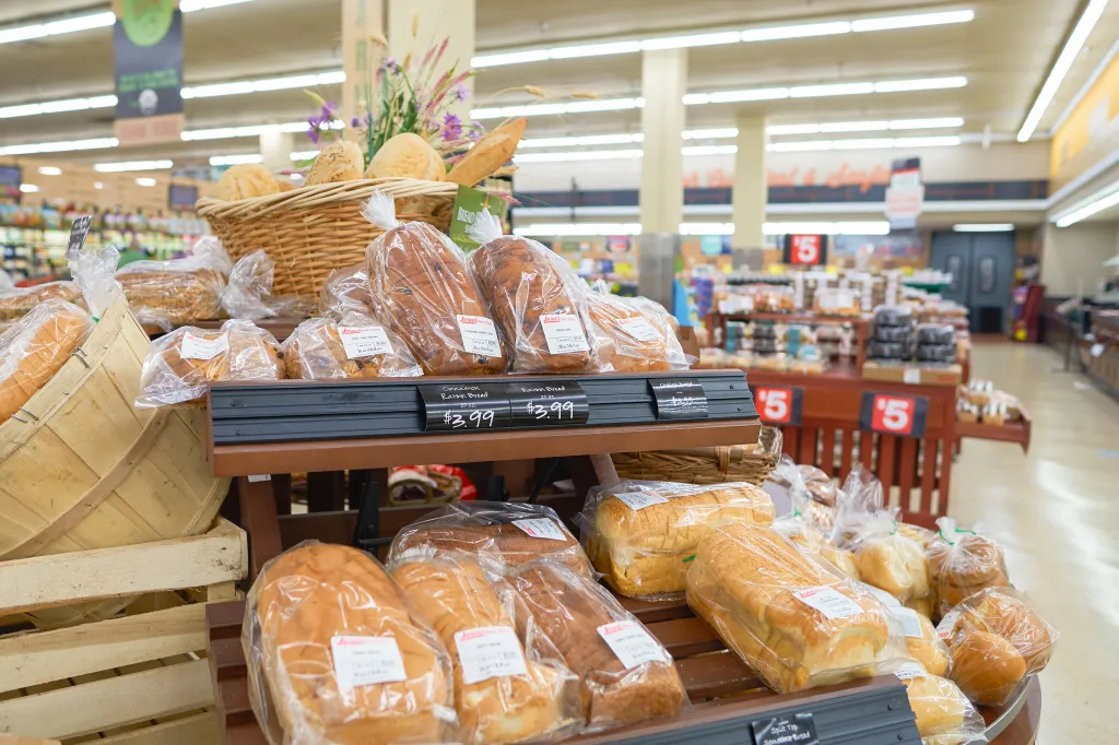 Breads on display at a Jewel-Osco store.