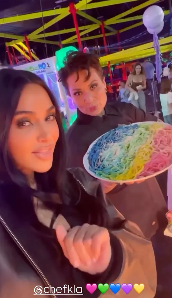 Kim Kardashian and chef Kourtney Kardashian-Barker's daughter Chicago's birthday party.