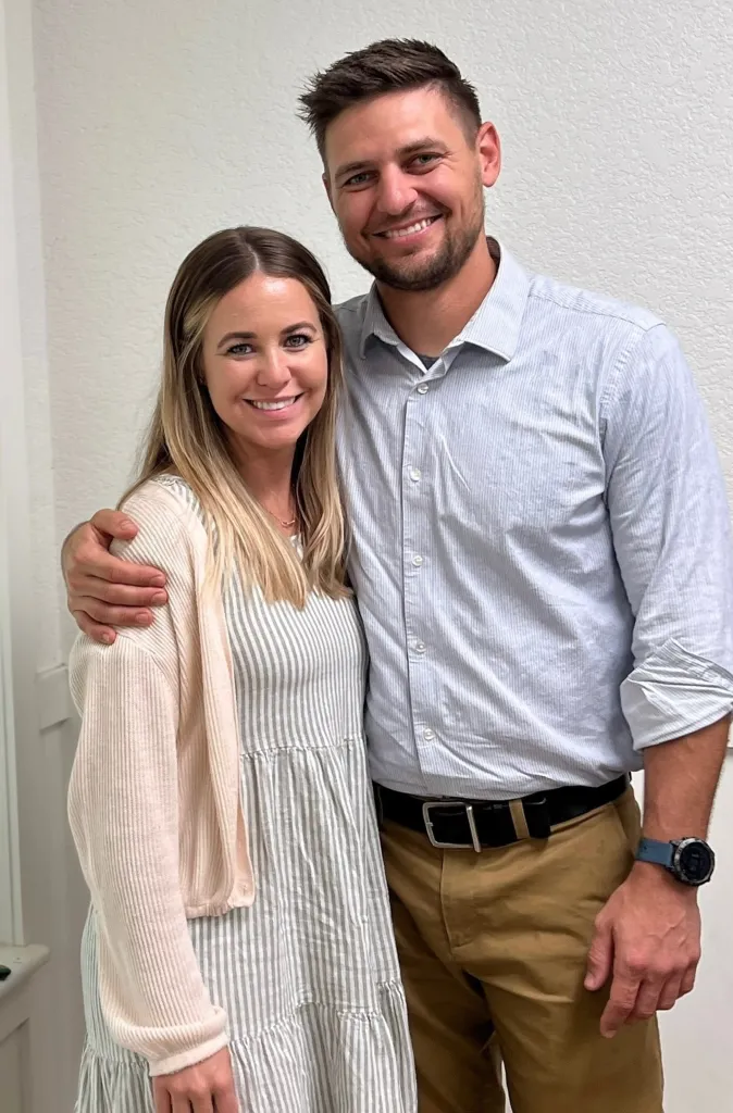 Jana Duggar and Stephen Wissmann standing together.