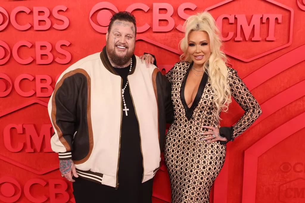Jelly Roll and Bunnie XO attend the 2024 CMT Music Awards.