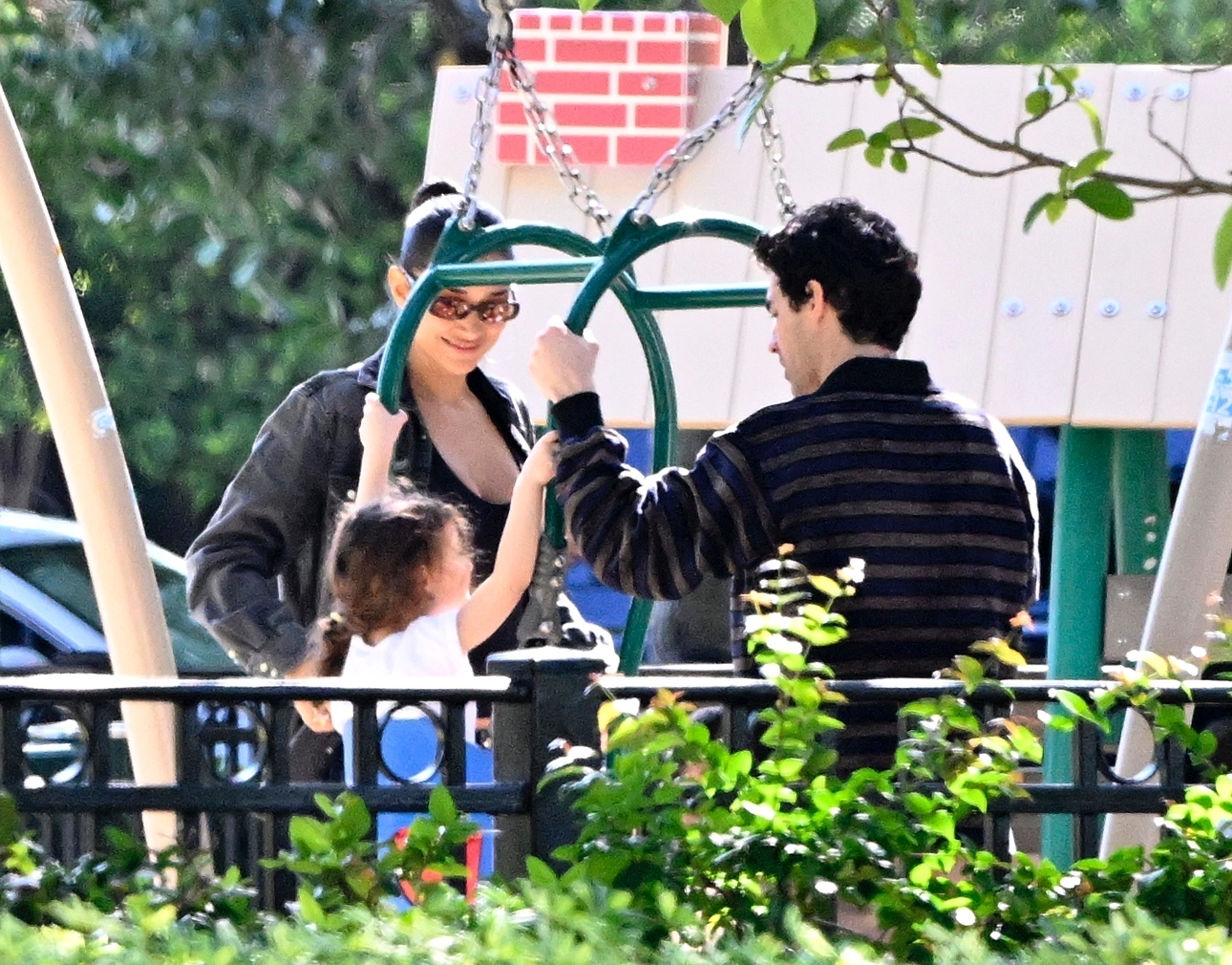 Joe Jonas with Tatiana Gabriela and his daughters at a playground.