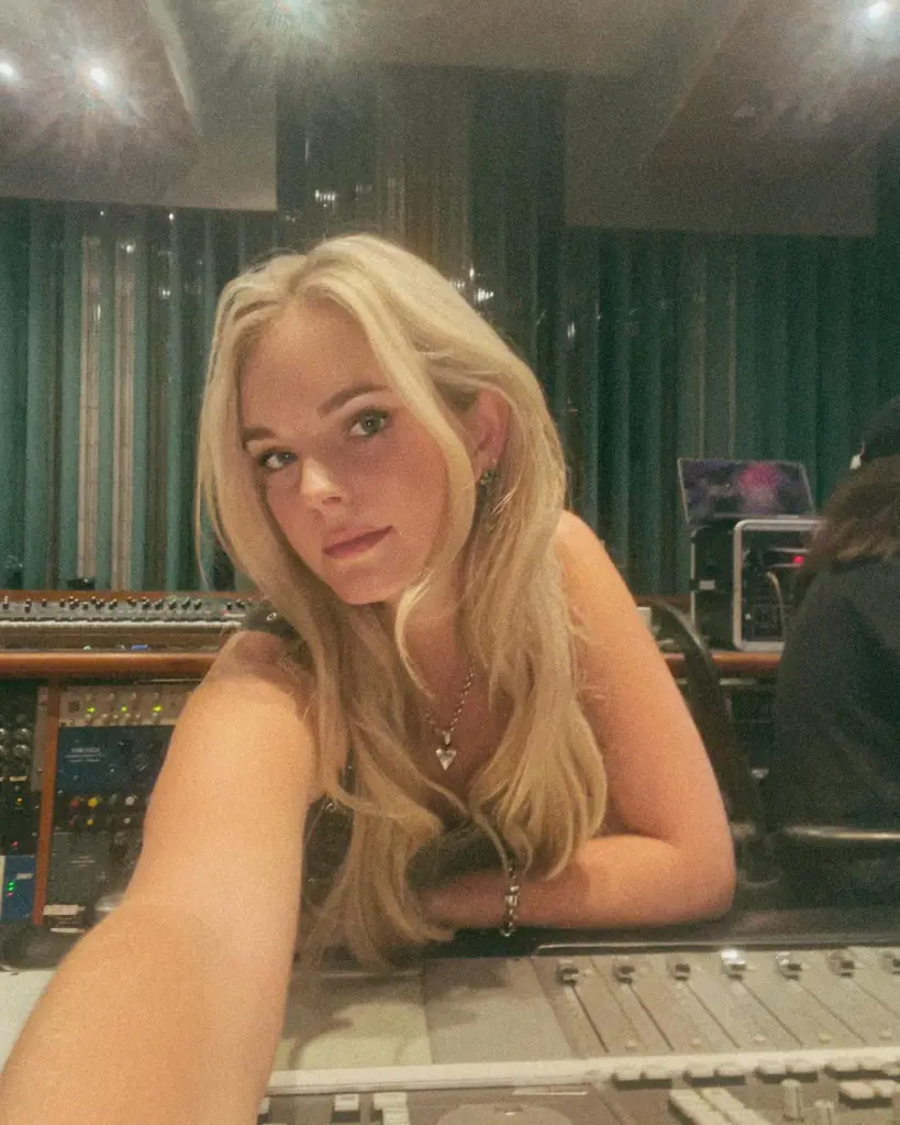 Karley Scott Collins in a recording studio.