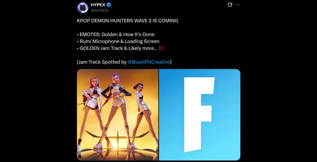 KPop Demon Hunters Fortnite Wave 2 Emotes