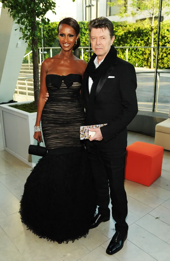 Model Iman and musician David Bowie at the 2010 CFDA Fashion Awards.