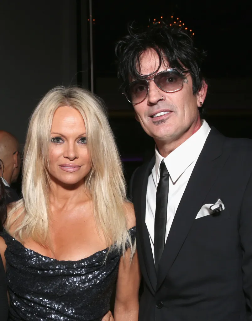 Actress Pamela Anderson and musician Tommy Lee attend PETA's 35th Anniversary Party at Hollywood Palladium on September 30, 2015 in Los Angeles