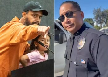 Disturbing moment professional protester Jason Reedy abuses top cop: ‘Your pigs molest children’