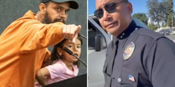 Disturbing moment professional protester Jason Reedy abuses top cop: ‘Your pigs molest children’