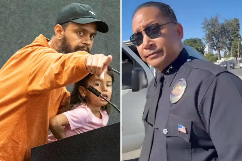 Disturbing moment professional protester Jason Reedy abuses top cop: ‘Your pigs molest children’