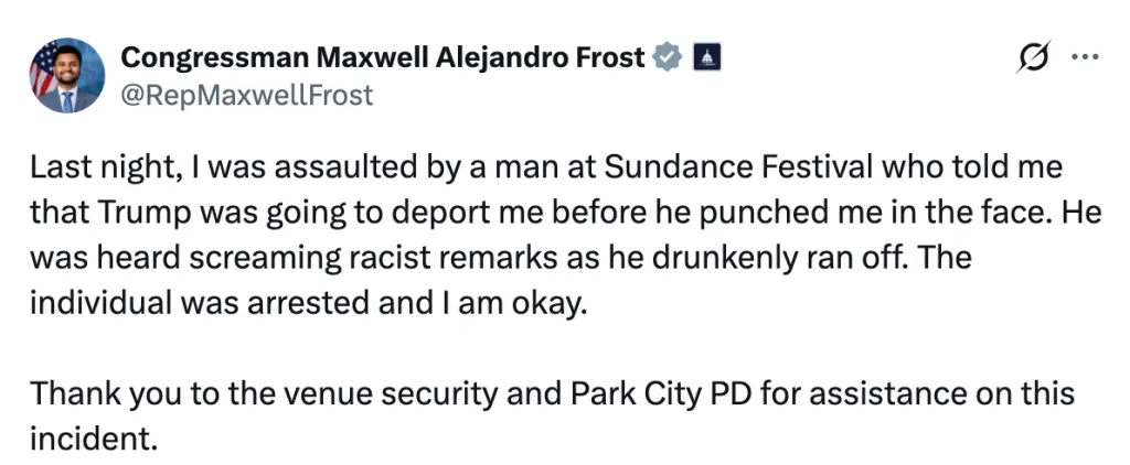 The young Democrat made the claims on his X account on Jan. 24, 2026.